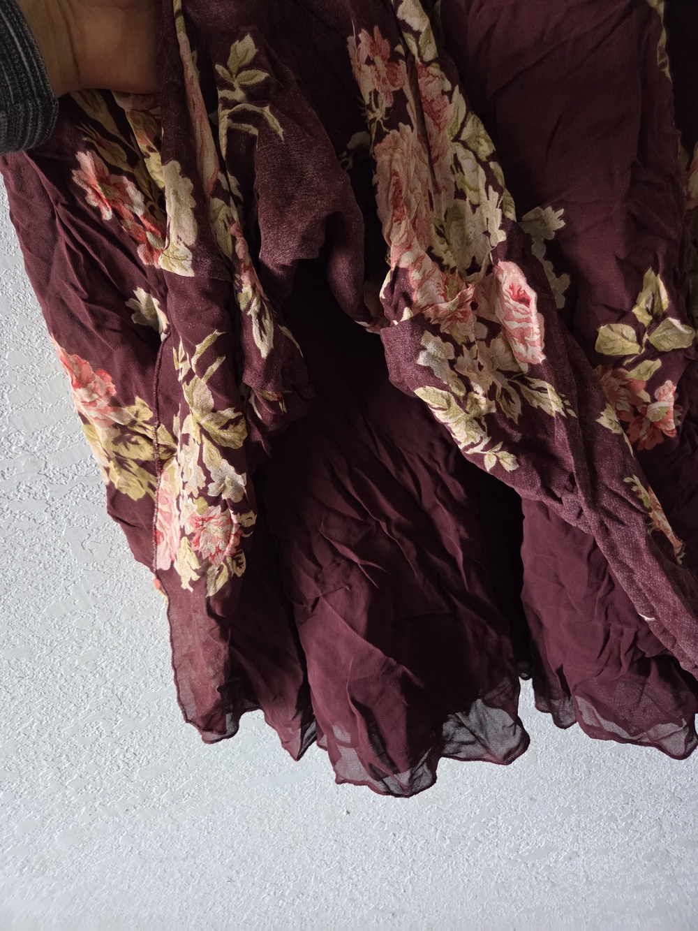Eddie Bauer Burgundy Floral Circle Skirt - Picture 5 of 5